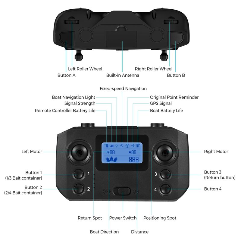 ABKQ-Fishing Bait Boat Remote  - Fishing Boat Gps บทวิจารณ์และราคา