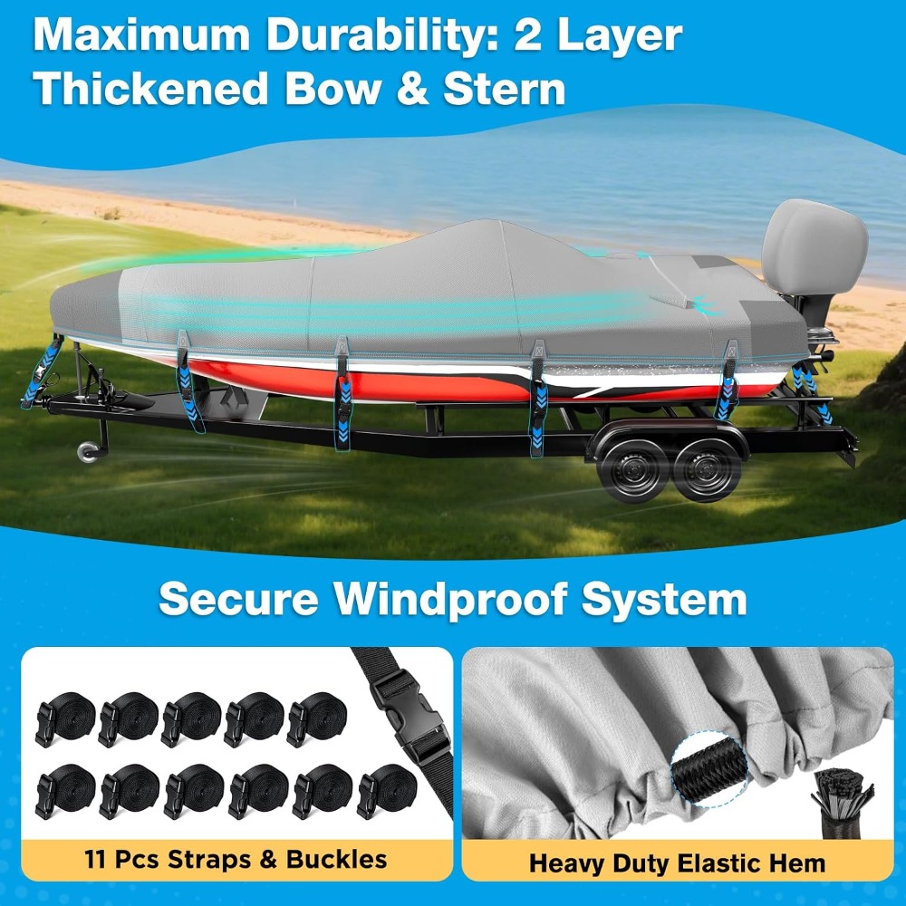 Boat Cover 20-22ft, 1200D Wate - Fishing Boat Cover บทวิจารณ์และราคา