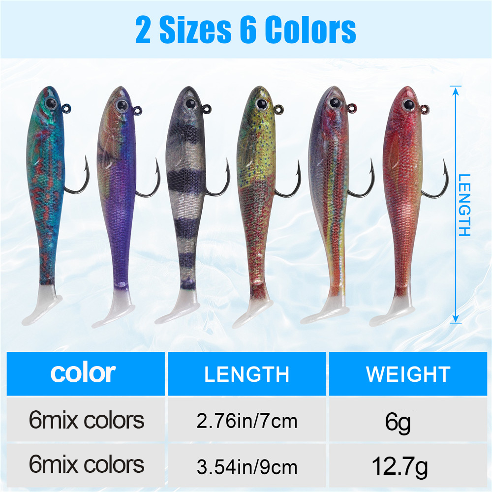 6Pcs Pre-Rigged Soft Fishing L - Fishing Boat Trailer บทวิจารณ์และราคา
