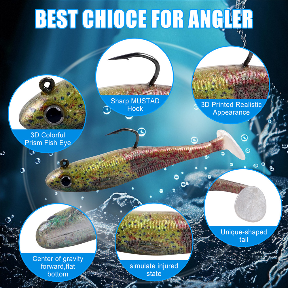 6Pcs Pre-Rigged Soft Fishing L - Fishing Boat Trailer บทวิจารณ์และราคา