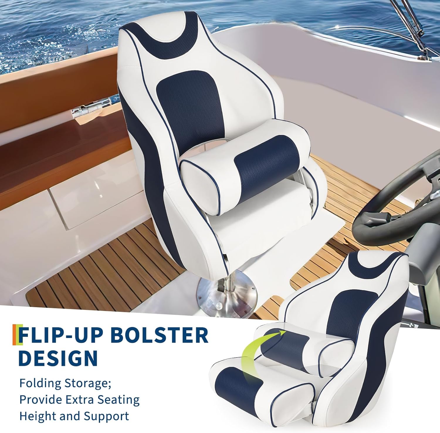 High Back Boat Seat with Flip- - Fishing Boat Trailer บทวิจารณ์และราคา