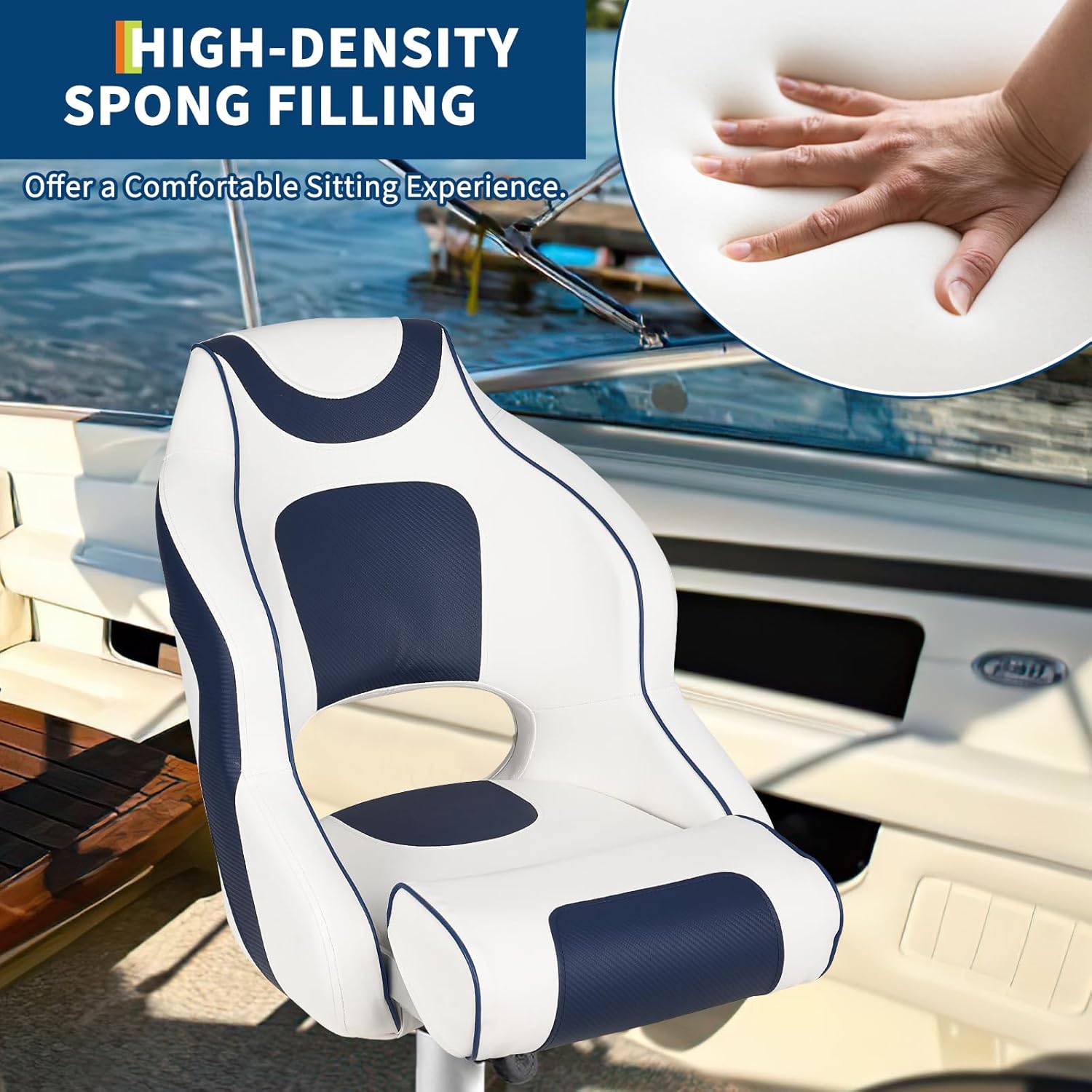 High Back Boat Seat with Flip- - Fishing Boat Trailer บทวิจารณ์และราคา