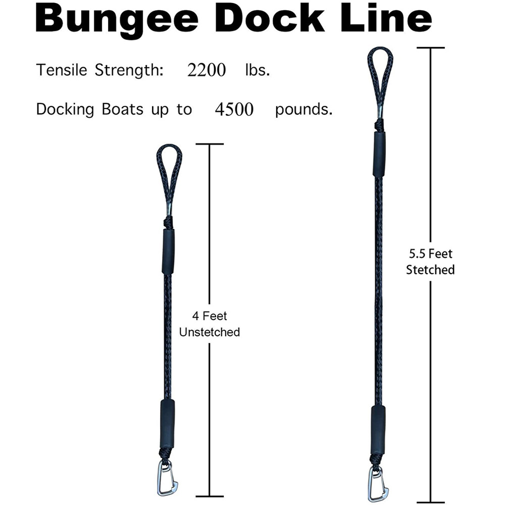 Boat Bungee Dock Line M8 Hook  - Fishing Boat Anchor บทวิจารณ์และราคา