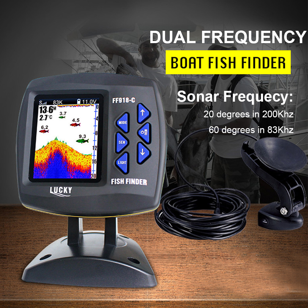 FF918-C100DS Color Screen Wire - Fishing Boat Depth Finder บทวิจารณ์และราคา